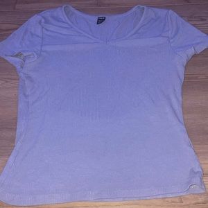 blue , v neck shien shirt